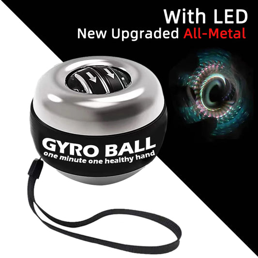 LED Wrist Power Ball Trainer Auto-Start Gyroscopic Grip Gyro Ball Strengthener Arm Home Fitness Hand Muscle Forearm Exerciser