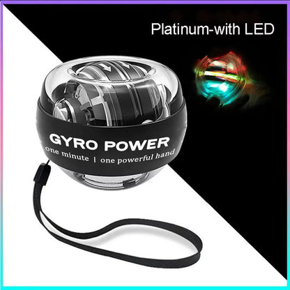 LED Wrist Power Ball Trainer Auto-Start Gyroscopic Grip Gyro Ball Strengthener Arm Home Fitness Hand Muscle Forearm Exerciser