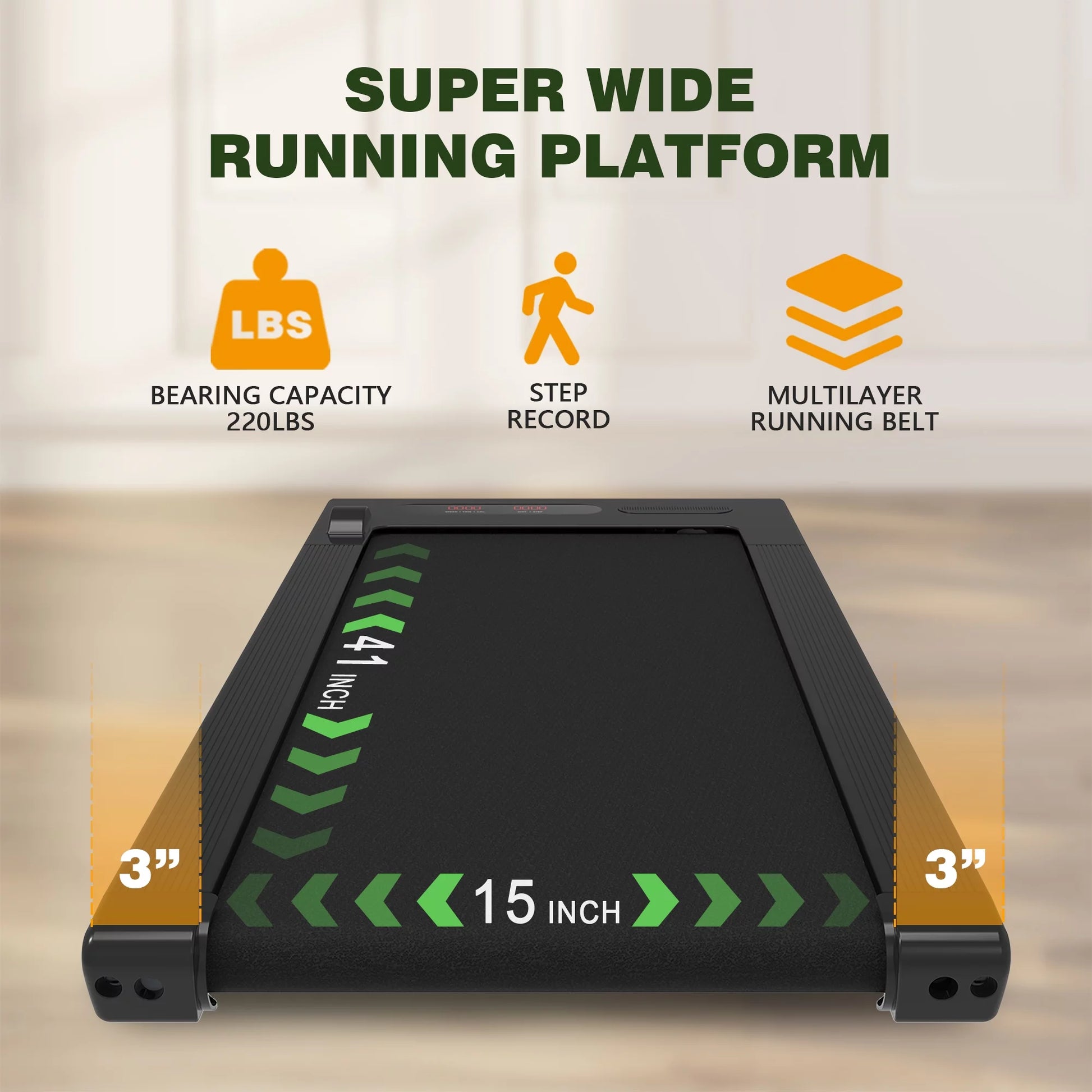 Walking Pad Treadmill under Desk-Under Desk Treadmill for Office Home,2 in 1 Desk Treadmill Space Saving with Treadmill Mat,Remote Control,Led Display.